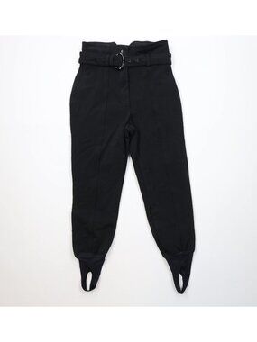 Vintage 70s 80s Streetwear Womens 8 Wool Blend Stirrup Ski Skiing Pants Black